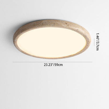 Japanese Travertine Acrylic LED Flush Mount Ceiling Light