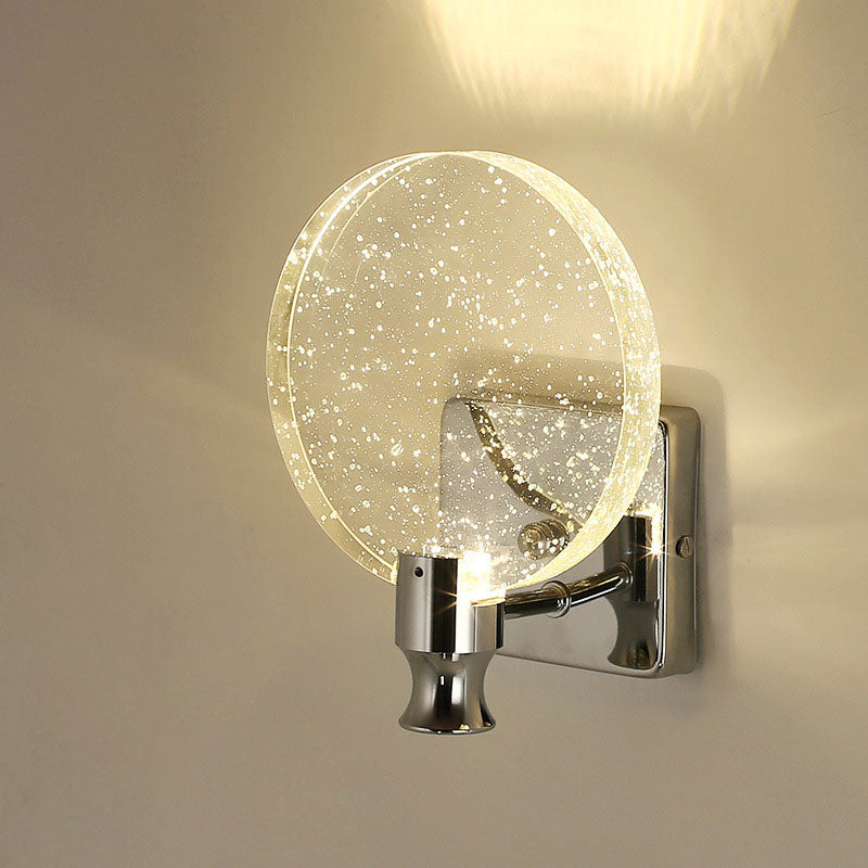 Round Bubble Crystal Aluminum Iron LED Wall Sconce Lamp