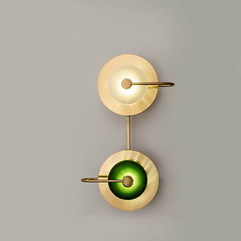 Modern Luxury Iron Glass Round LED Wall Sconce Lamp