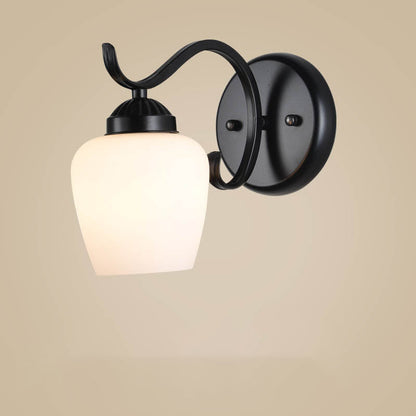Retro Rustic Iron Glass 1-Light Wall Sconce Lamp