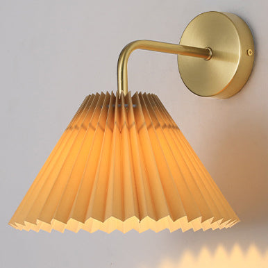 Simplicity Cone Iron Fabric 1-Light Wall Sconce Lamp