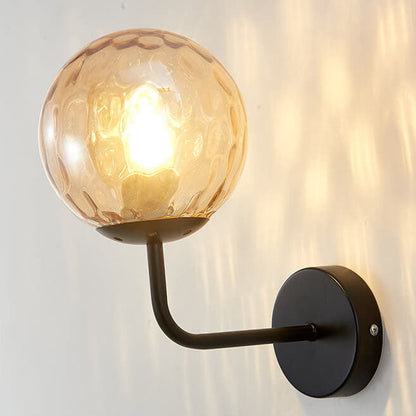 Luxury Round Ball Iron Glass 1-Light Wall Sconce Lamp