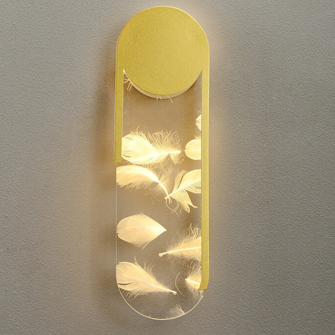 Light Feather Effect Acrylic Geometric LED Wall Sconce Lamp