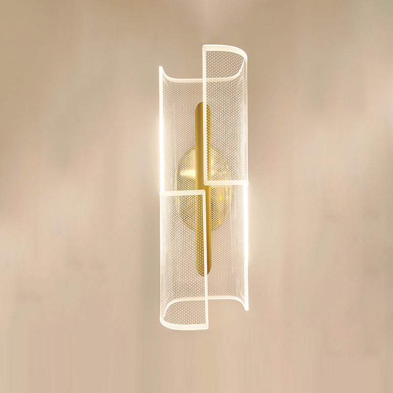 Iron Column Cut Lozenge Line LED Wall Sconce Lamp