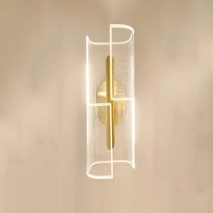 Iron Column Cut Lozenge Line LED Wall Sconce Lamp