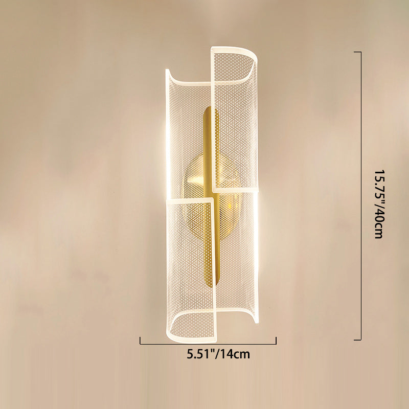 Iron Column Cut Lozenge Line LED Wall Sconce Lamp