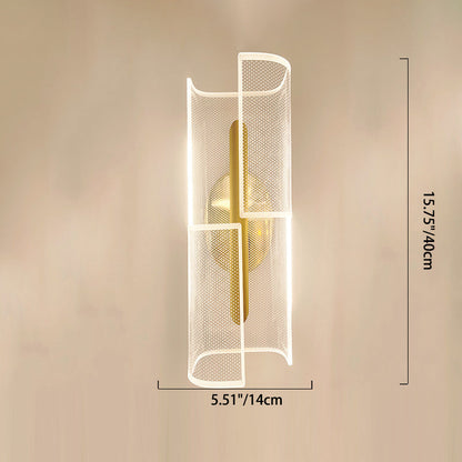 Iron Column Cut Lozenge Line LED Wall Sconce Lamp