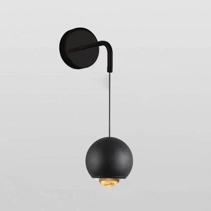 Minimalist Round Ball Aluminum Glass LED Wall Sconce Lamp