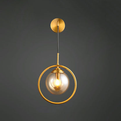 Creative Round Iron Glass 1-Light Wall Sconce Lamp