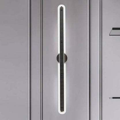 Modern Luxury Long Strip Copper Glass LED Wall Sconce Lamp