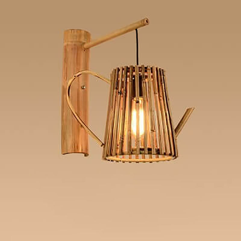 Vintage Twine Rattan Weaving 1-Light Wall Sconce Lamp