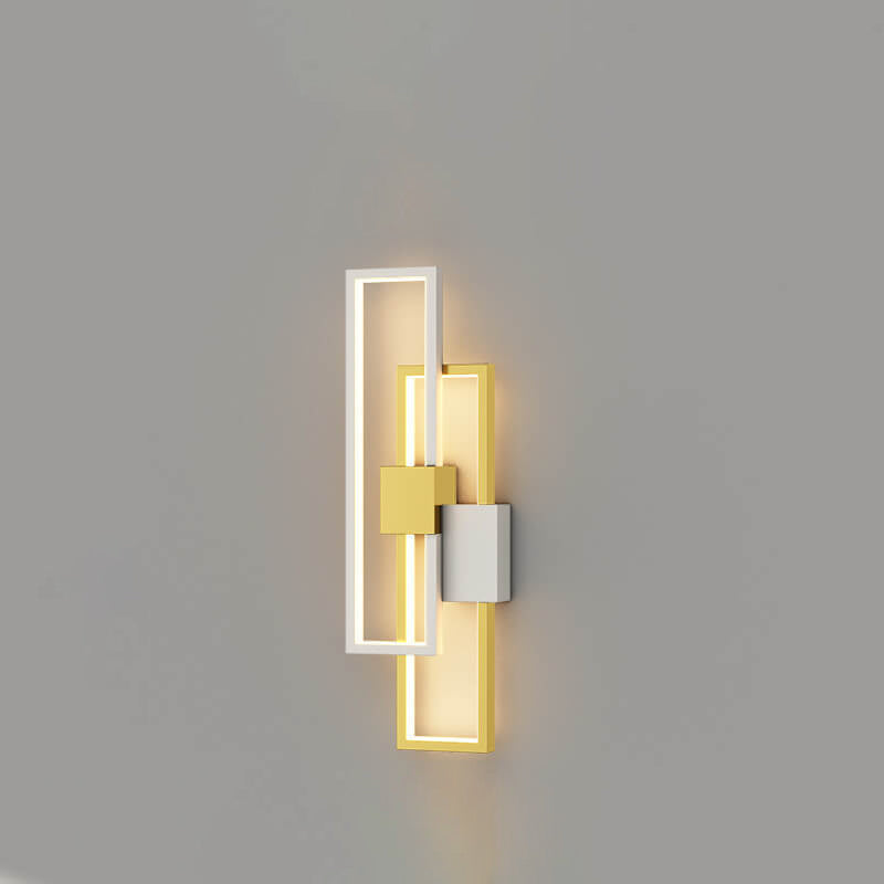 Minimalist Square Frame Iron Silicone LED Wall Sconce Lamp