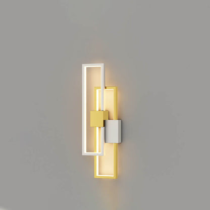 Minimalist Square Frame Iron Silicone LED Wall Sconce Lamp