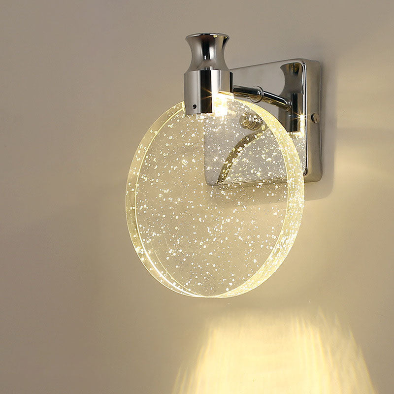 Round Bubble Crystal Aluminum Iron LED Wall Sconce Lamp