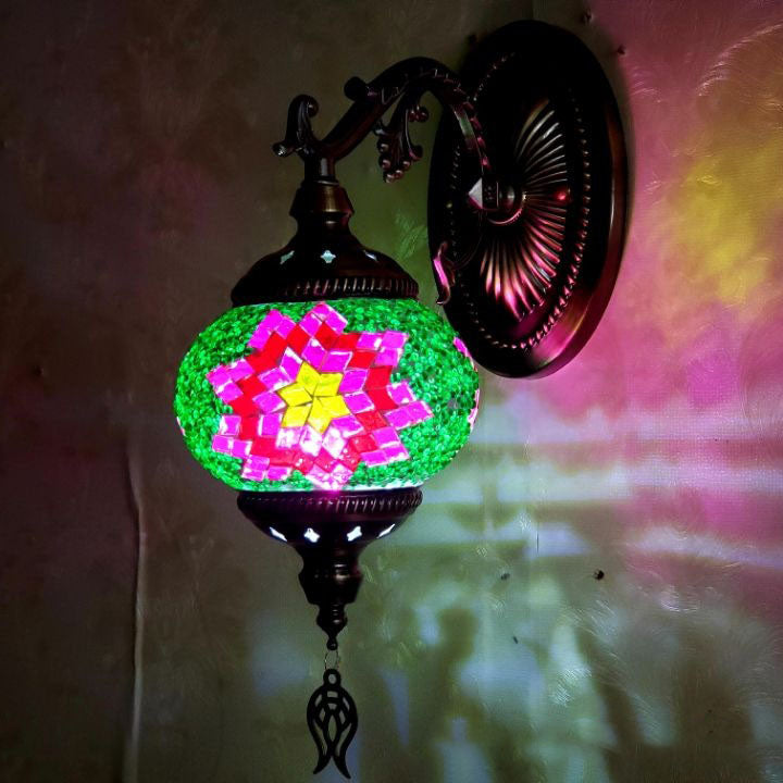 European Exotic Cracked Glass 1-Light Wall Sconce Lamp