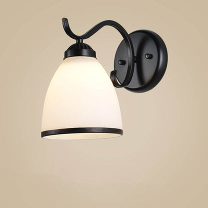 Retro Rustic Iron Glass 1-Light Wall Sconce Lamp