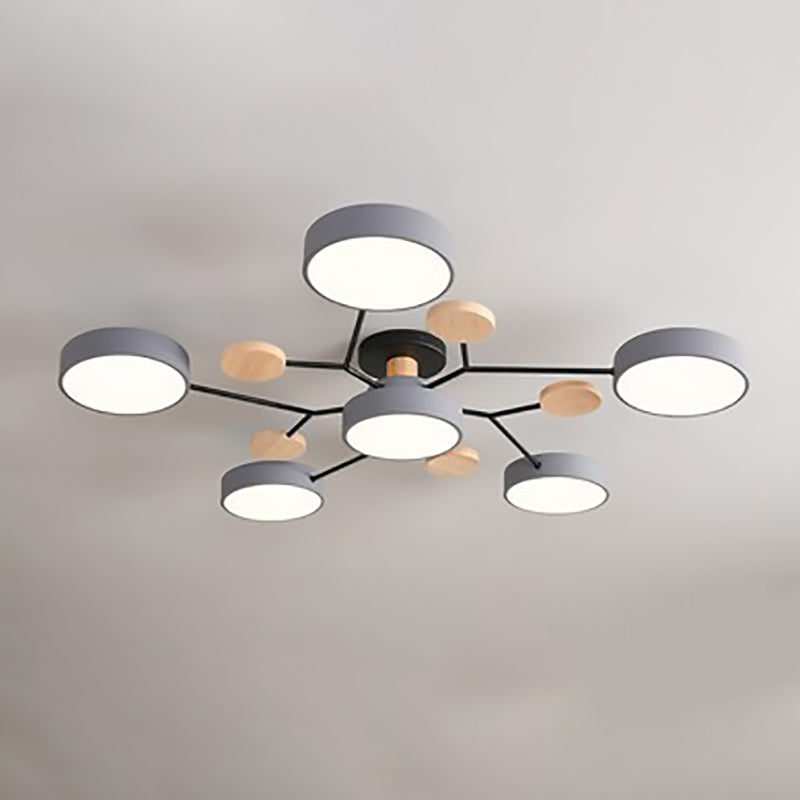Scandinavian Round Molecule Branch Semi-Flush Light