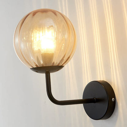Luxury Round Ball Iron Glass 1-Light Wall Sconce Lamp
