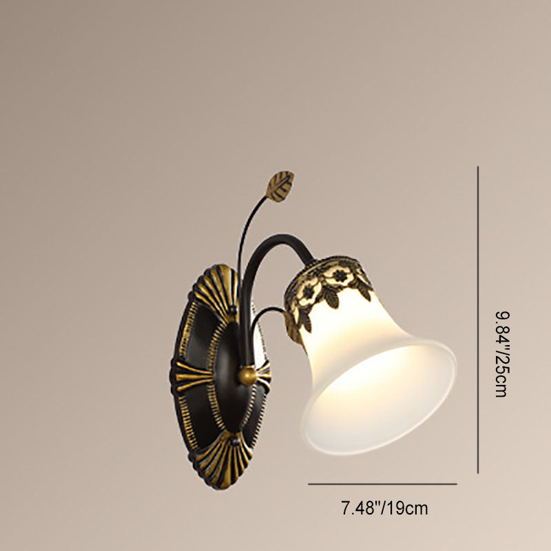 Scandinavian Cup Glass Hardware 1-Light Wall Sconce Lamp