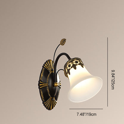 Scandinavian Cup Glass Hardware 1-Light Wall Sconce Lamp