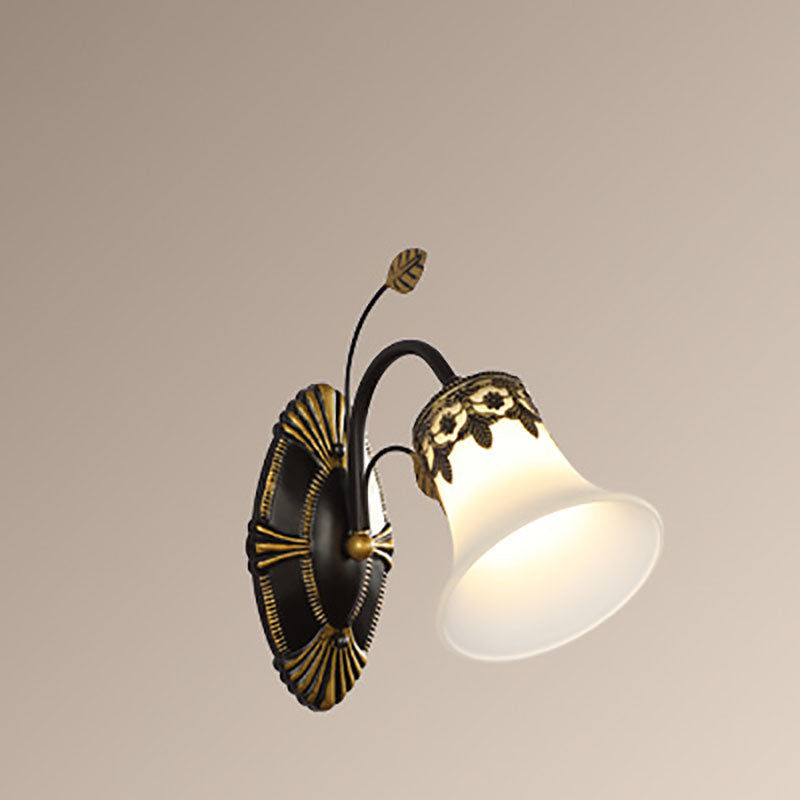 Scandinavian Cup Glass Hardware 1-Light Wall Sconce Lamp