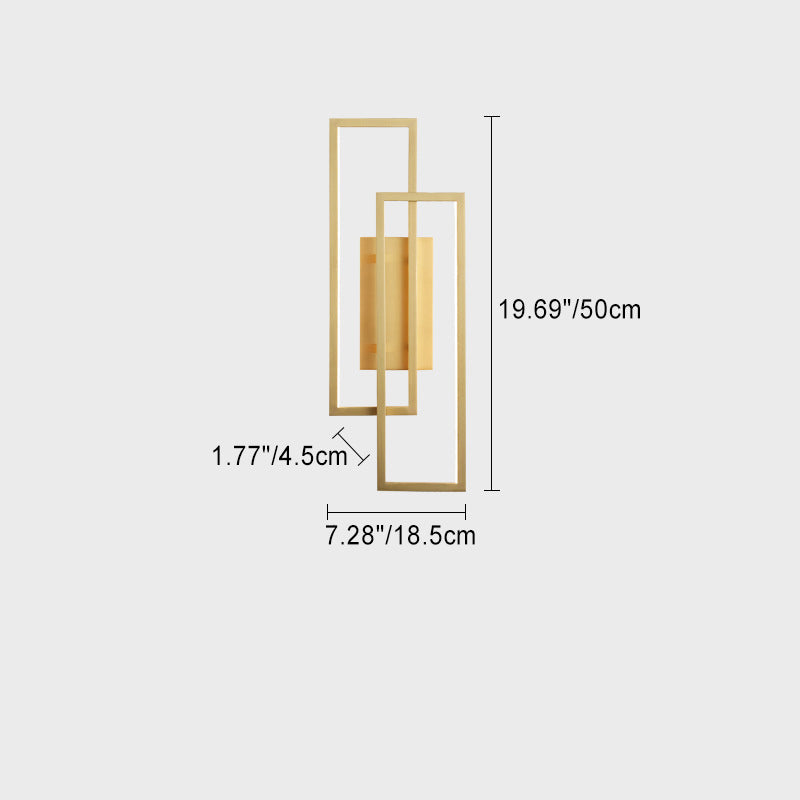 Mid-century Rectangular Geometric LED Wall Sconce Lamp