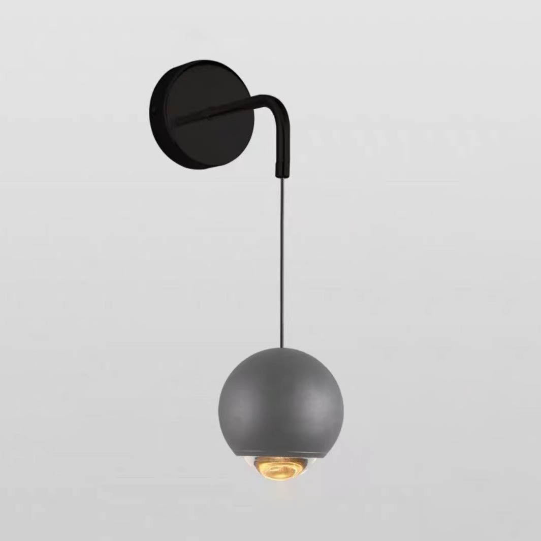 Minimalist Round Ball Aluminum Glass LED Wall Sconce Lamp