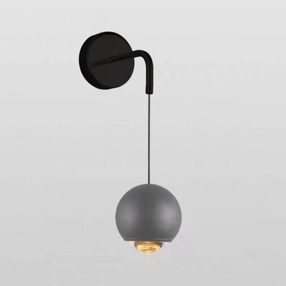 Minimalist Round Ball Aluminum Glass LED Wall Sconce Lamp