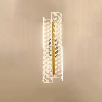 Iron Column Cut Lozenge Line LED Wall Sconce Lamp