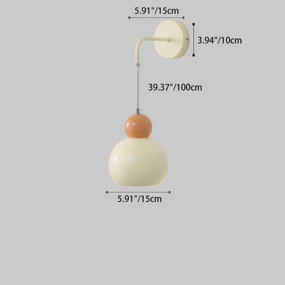 Scandinavian Gourd Iron Glass 1-Light Wall Sconce Lamp