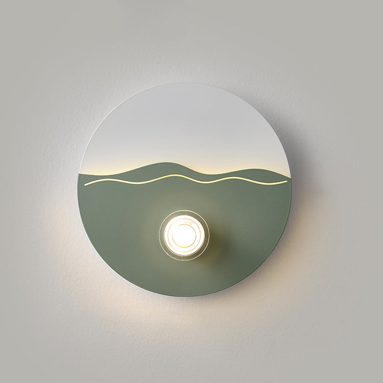 Cream Round Love Wave Iron Acrylic LED Wall Sconce Lamp