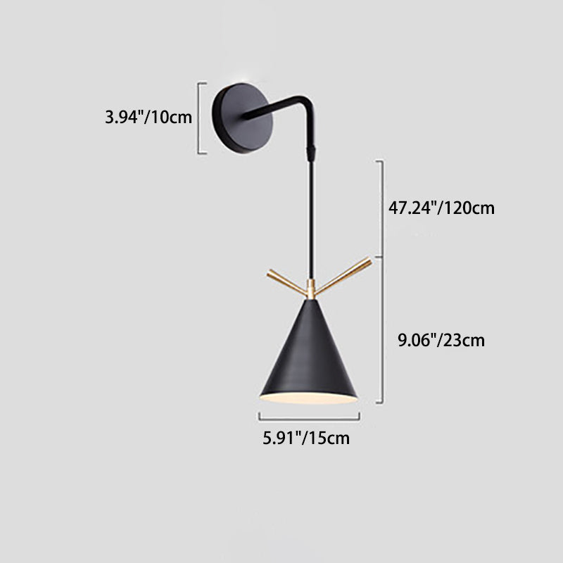 Contemporary Nordic Iron Conic 1-Light Wall Sconce Lamp