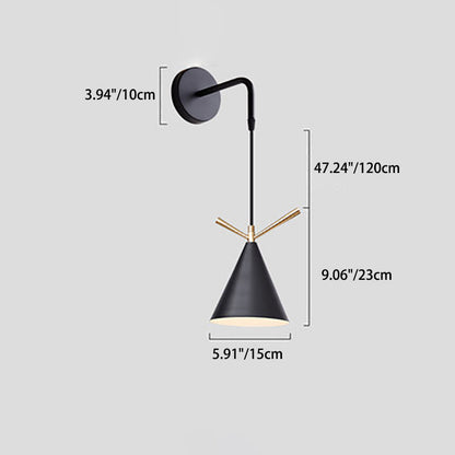 Contemporary Nordic Iron Conic 1-Light Wall Sconce Lamp