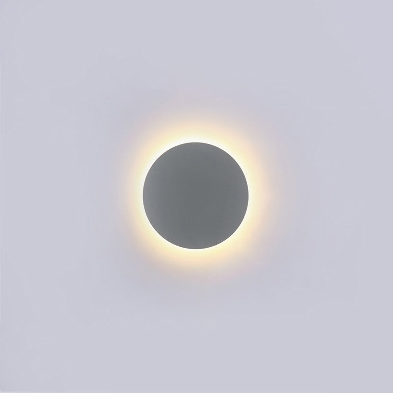 Modern Minimalist Round Eclipse Iron LED Wall Sconce Lamp