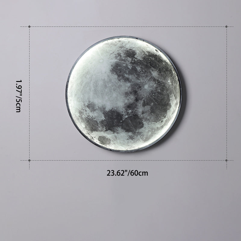 Creative Round Moon Aluminum Acrylic LED Wall Sconce Lamp