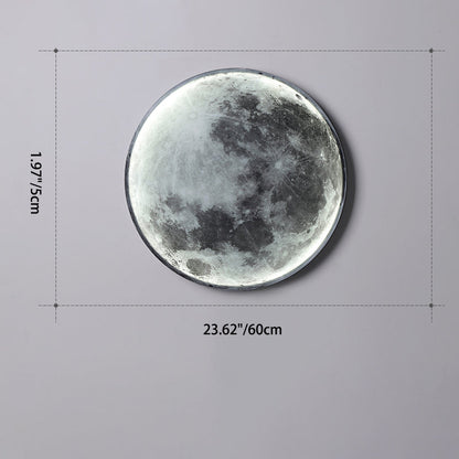 Creative Round Moon Aluminum Acrylic LED Wall Sconce Lamp
