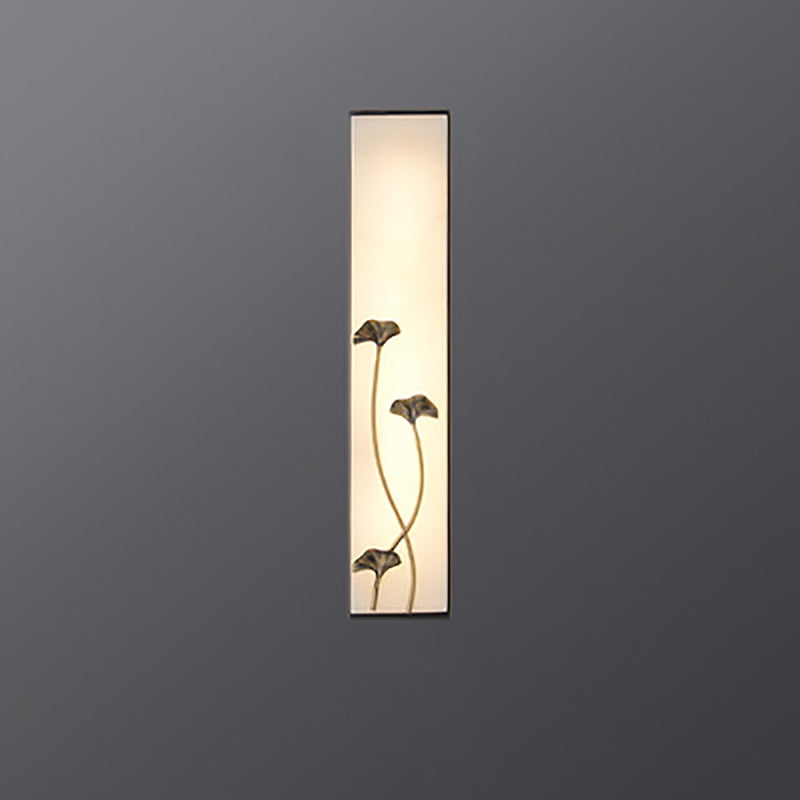Chinese Lotus Flower Ginkgo Biloba LED Wall Sconce Lamp