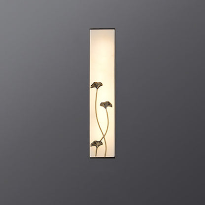 Chinese Lotus Flower Ginkgo Biloba LED Wall Sconce Lamp