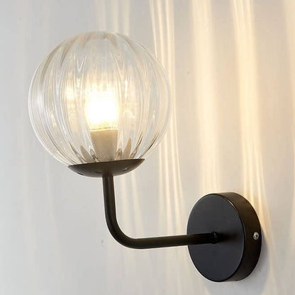Luxury Round Ball Iron Glass 1-Light Wall Sconce Lamp