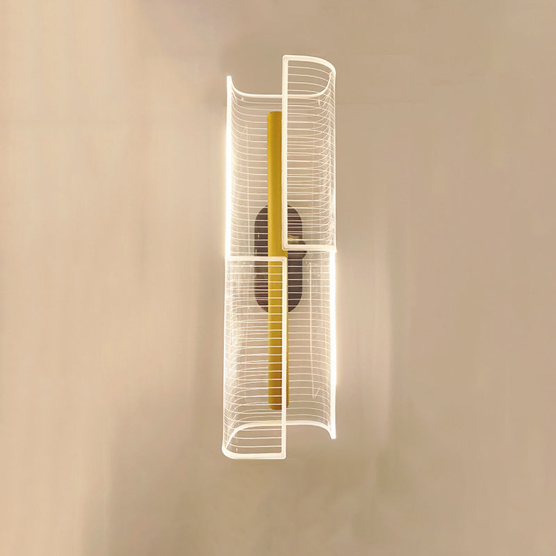 Iron Column Cut Lozenge Line LED Wall Sconce Lamp