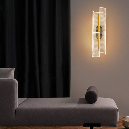 Iron Column Cut Lozenge Line LED Wall Sconce Lamp