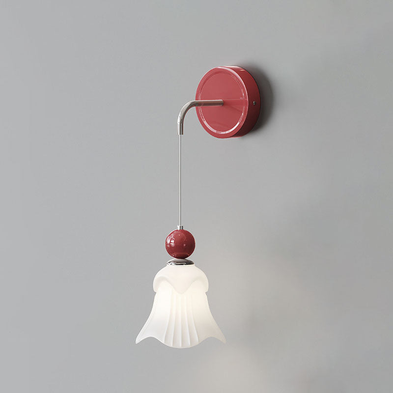 French Round Ball Iron Glass 1-Light Wall Sconce Lamp