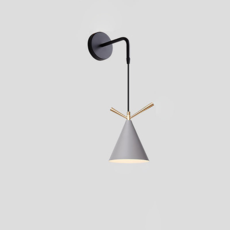 Contemporary Nordic Iron Conic 1-Light Wall Sconce Lamp