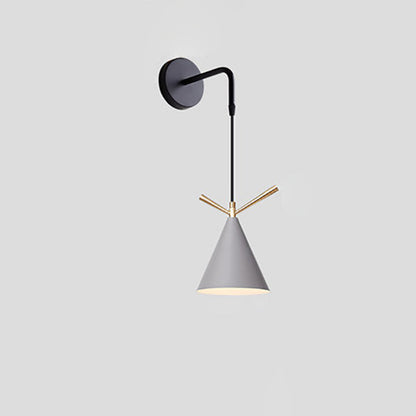 Contemporary Nordic Iron Conic 1-Light Wall Sconce Lamp