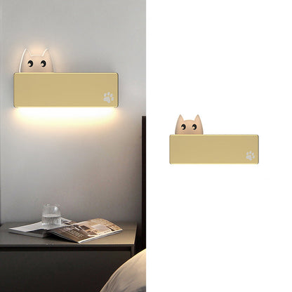 Simplicity Animal Cat Rectangular Iron LED Wall Sconce Lamp