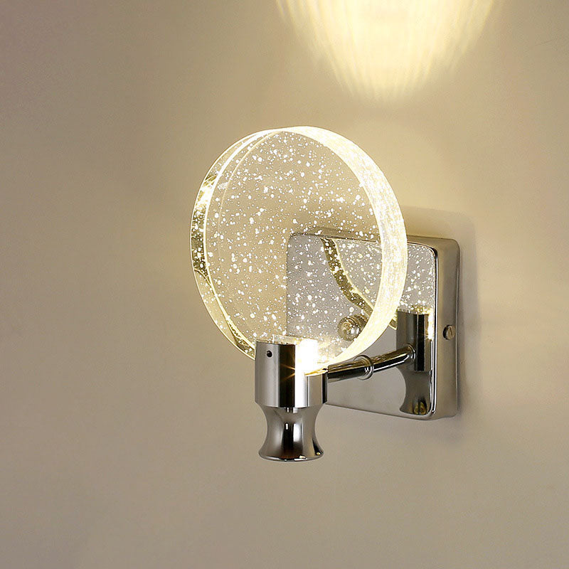 Round Bubble Crystal Aluminum Iron LED Wall Sconce Lamp