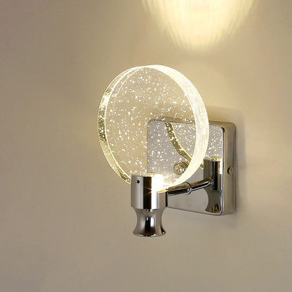Round Bubble Crystal Aluminum Iron LED Wall Sconce Lamp