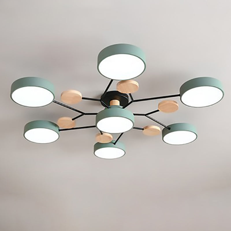 Scandinavian Round Molecule Branch Semi-Flush Light