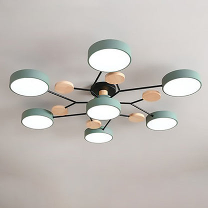 Scandinavian Round Molecule Branch Semi-Flush Light