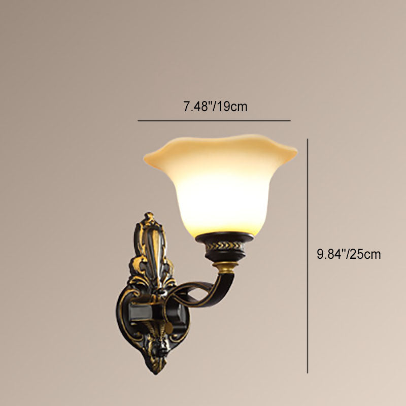 Scandinavian Cup Glass Hardware 1-Light Wall Sconce Lamp